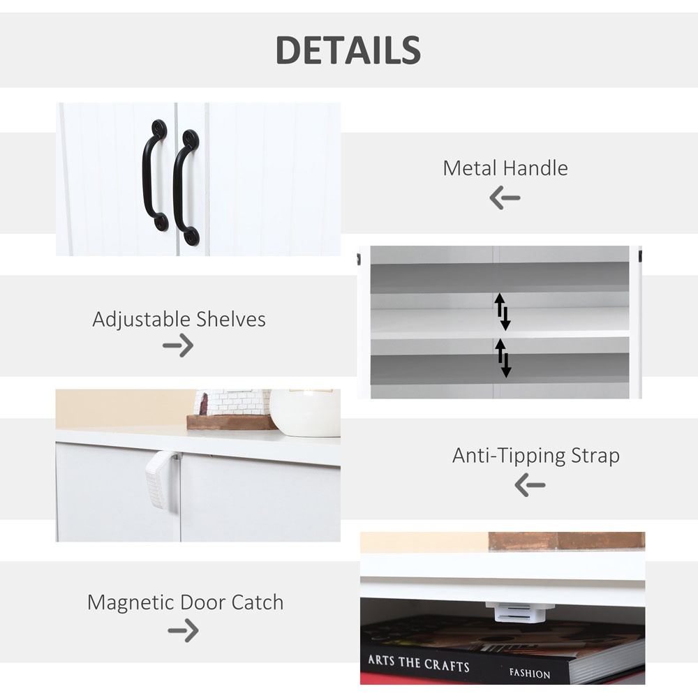 Portland 4 Door White Display Cabinet Image 5