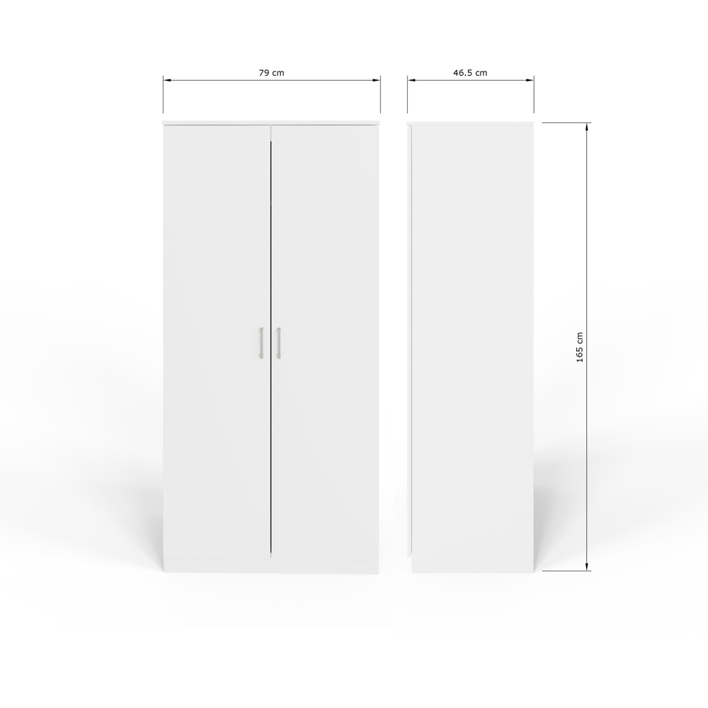 GFW Bailey 2 Door White Wardrobe Image 8