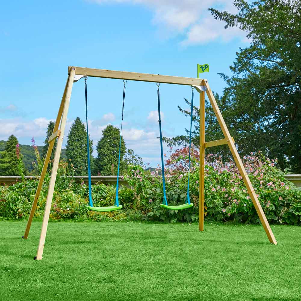 Tp Forest Wooden Double Swing Set Image 5