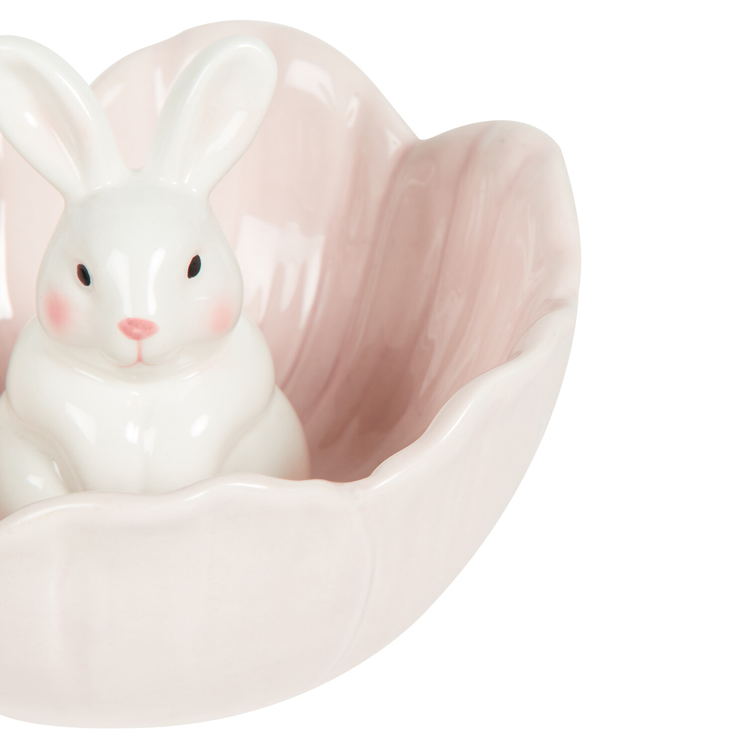Flower Bowl with Bunny - Pink and White Image 4
