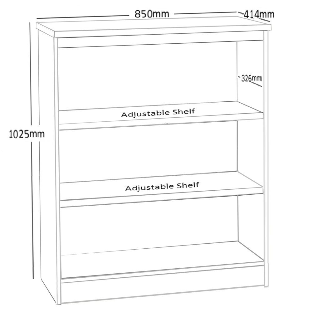 R White Cabinets 3 Shelf Grey Nebraska Mid Height Bookcase Image 5