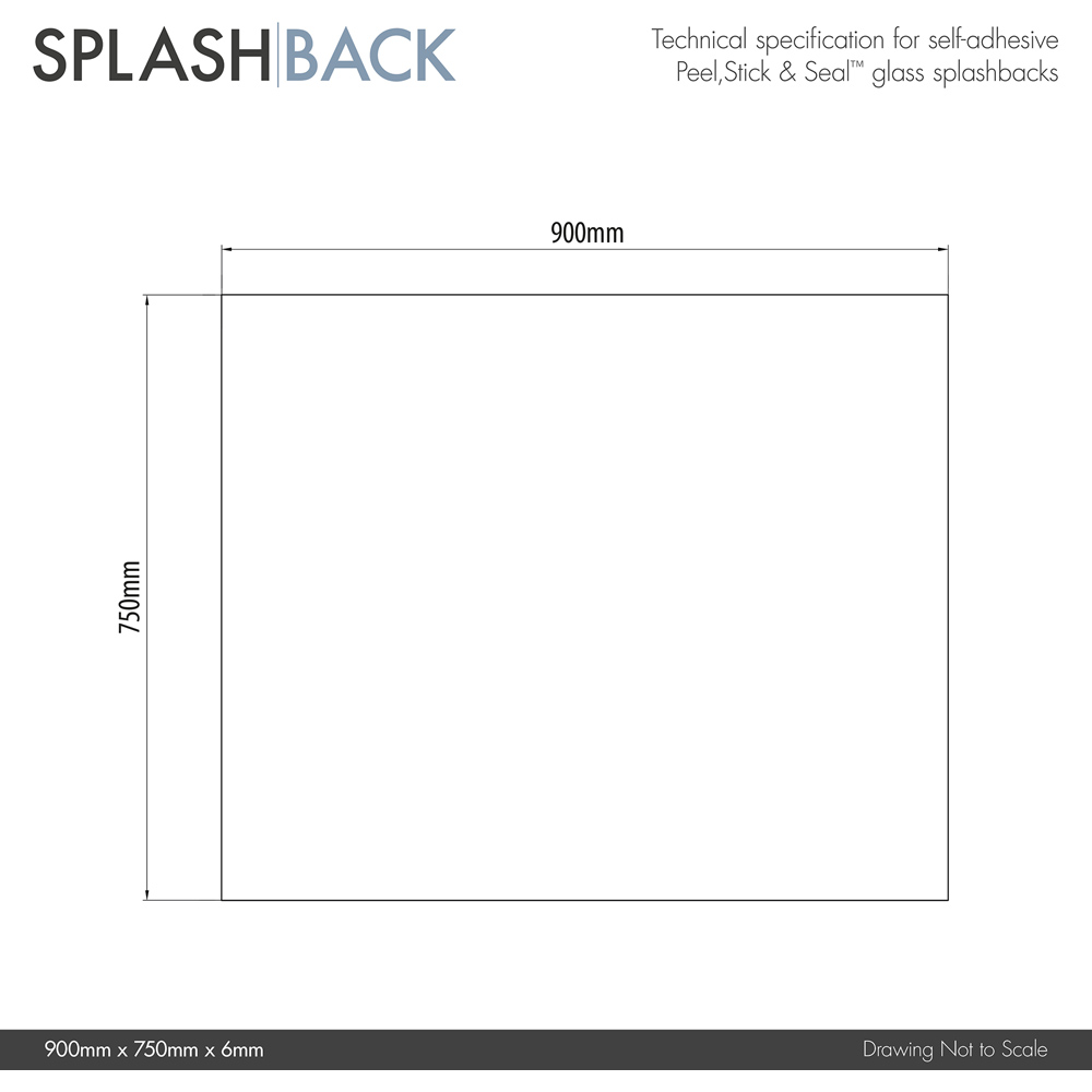 Splashback 0.6cm Thick Midnight Blue Kitchen Glass 75 x 90cm Image 3