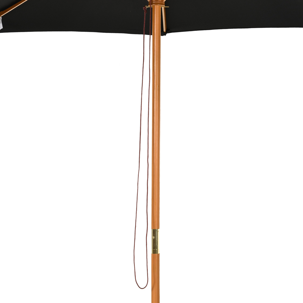 Outsunny Black Bamboo Rope Pully Parasol 3m Image 3