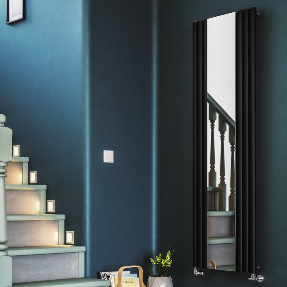 Terma Rolo Mirror 2854 BTU Heban Black Radiator 1800 x 590mm Image 2
