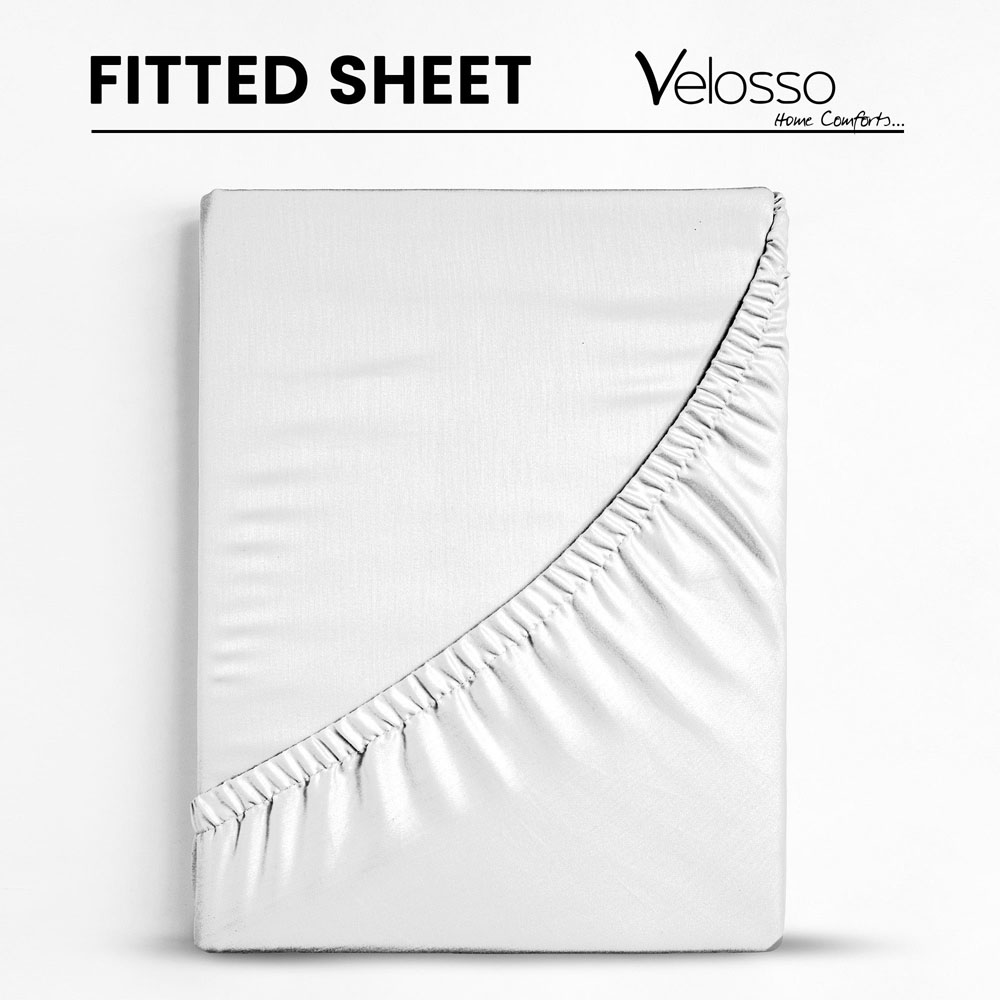 Velosso Microfibre King Size White Fitted Sheet Image 3
