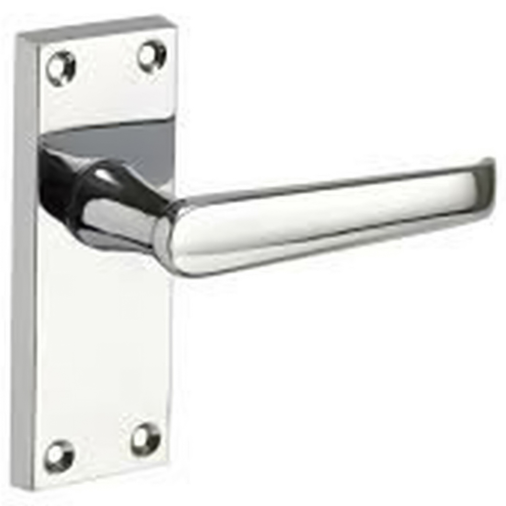 Golden Grace Polished Chrome Victorian Straight Lever Latch Door Handle Set 2 Pack Image 3