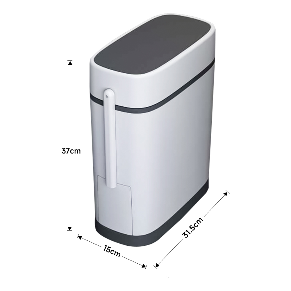 Bathroom Black Trash Can with Lid Image 4