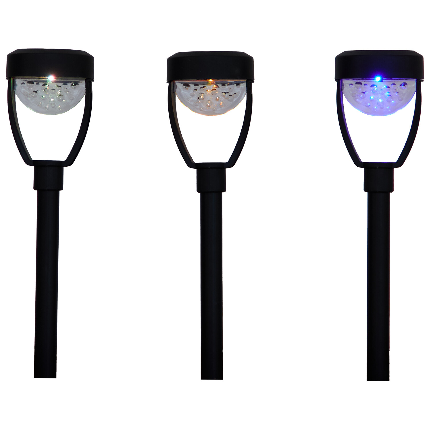 Pack of 10 Solar Apollo Colour Changing Stake Lights - Black Image 3