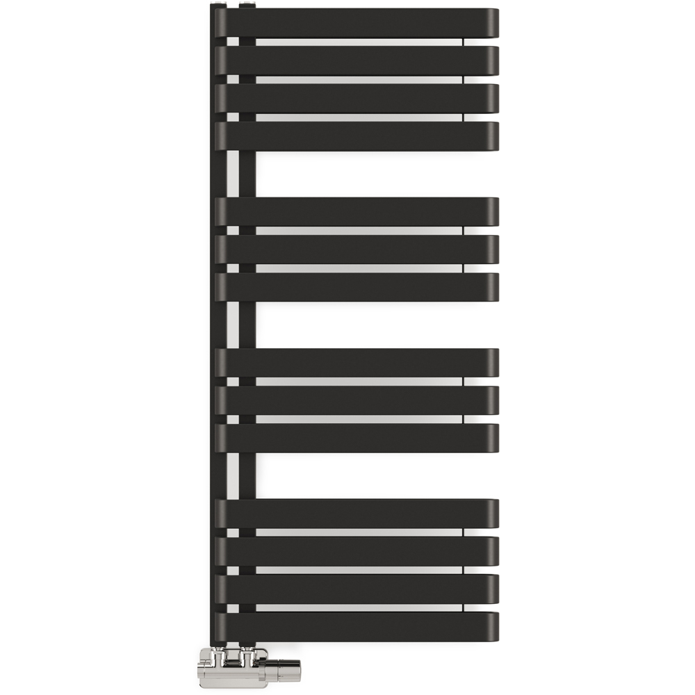 Terma Warp S Matt Black Heated Towel Rail 2605 BTU 1110 x 500mm Image 3