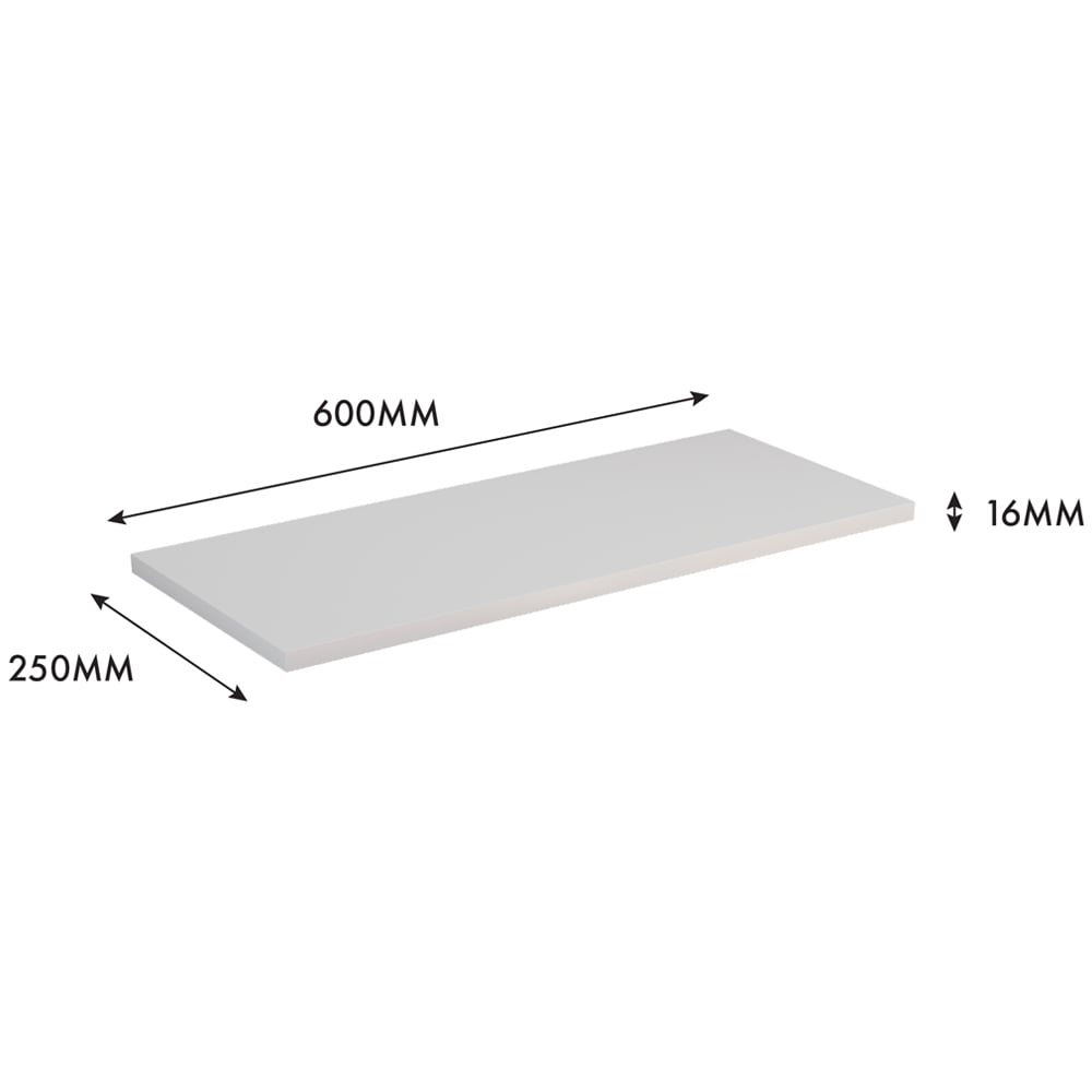 Homebase 60cm Matt White Melamine Floating Shelf 2 Pack Image 6