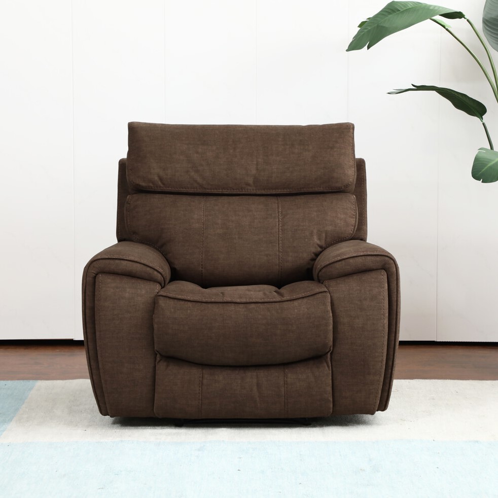 Cancun Brown Manual Recliner Chair with Footrest Image 2