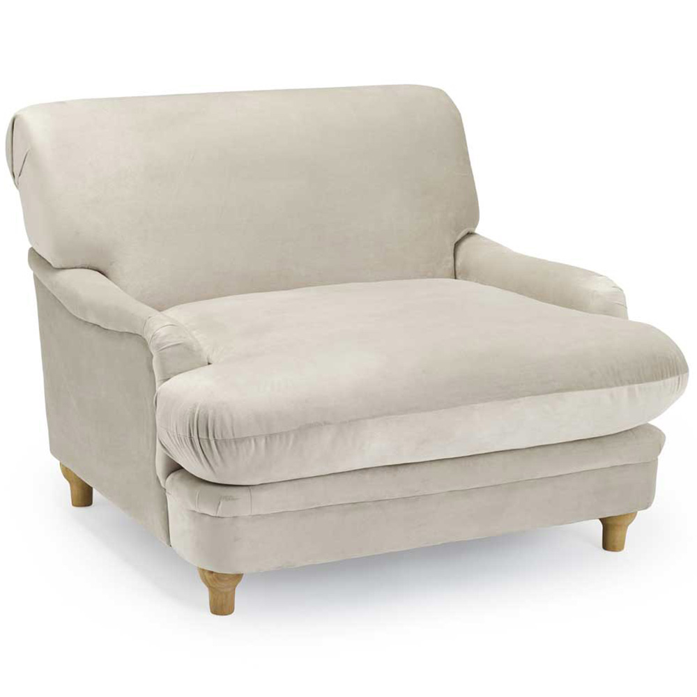 Plumpton Beige Velvet Chair Image 2