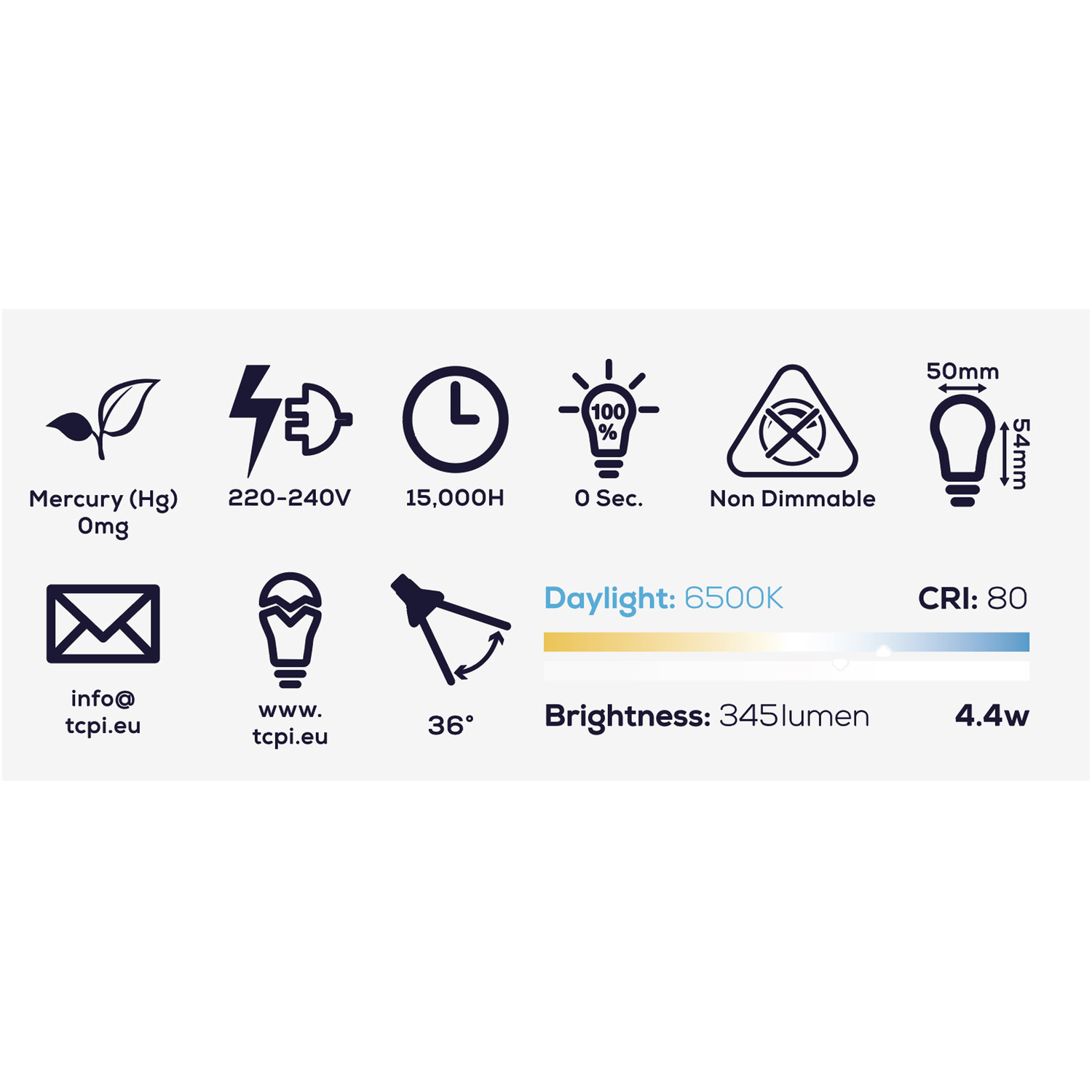 TCP LED GU10 345L Bulbs - Daylight Image 3