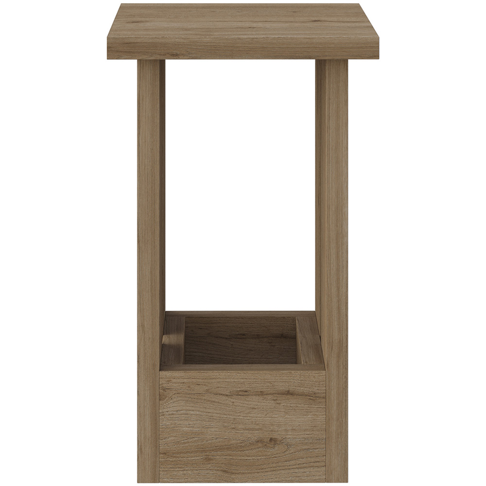 Decortie Tasos Single Shelf Dark Oak Effect Minimalist End Table Image 2