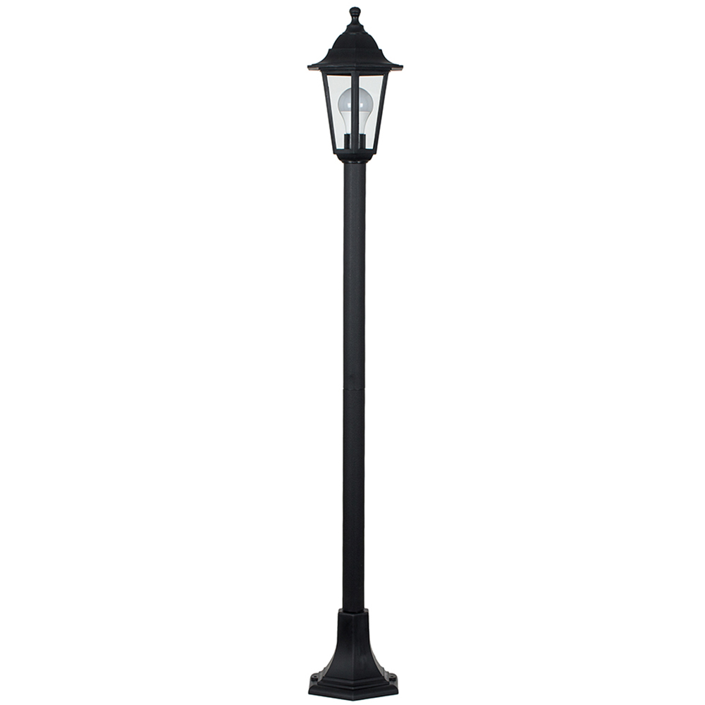 ValueLights Mayfair Black Warm White Bulb Bollard Light with Image 1