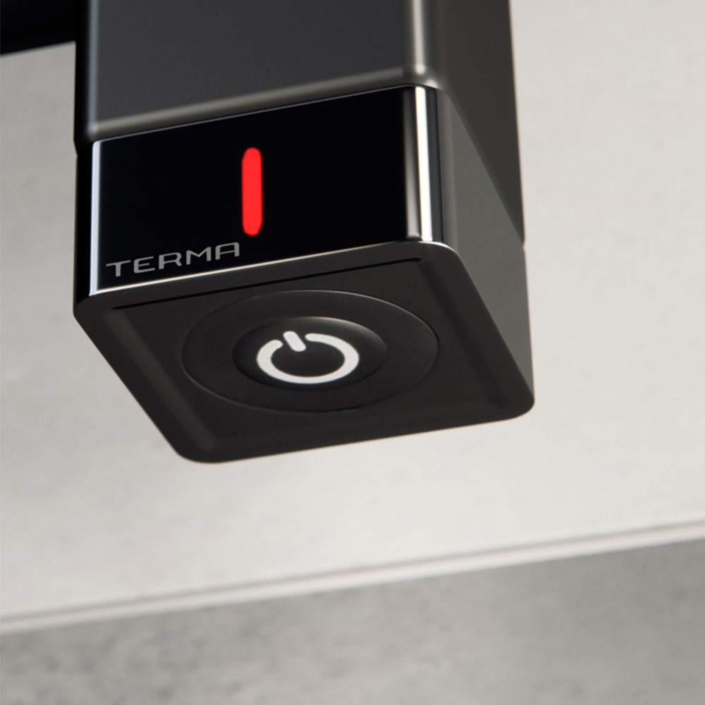 Terma Quadrus Bold One 2046BTU Metallic Black Electric Towel Rail 870 x 450mm Image 4