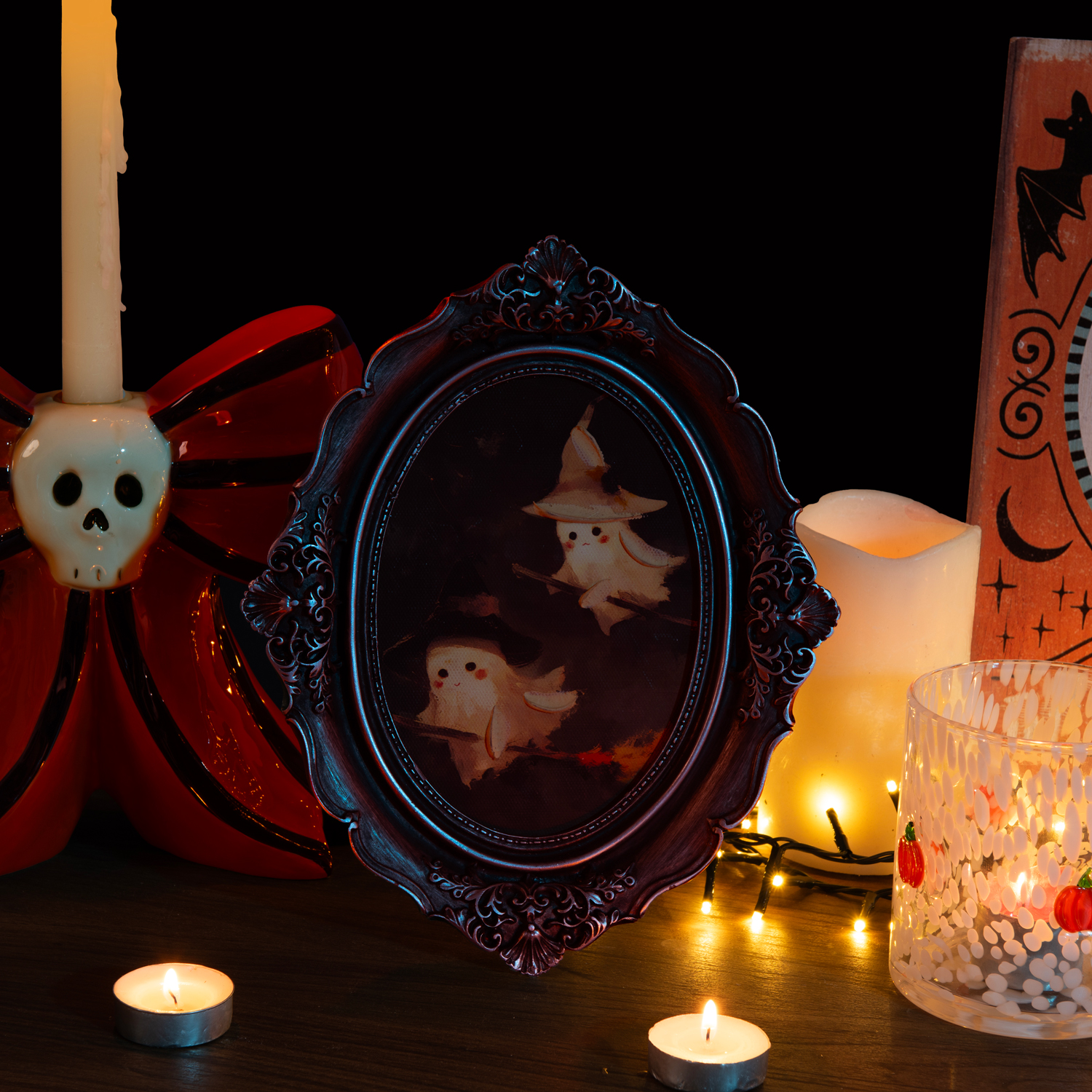 Spooky Ornate Hand Painted Plaque Image 2