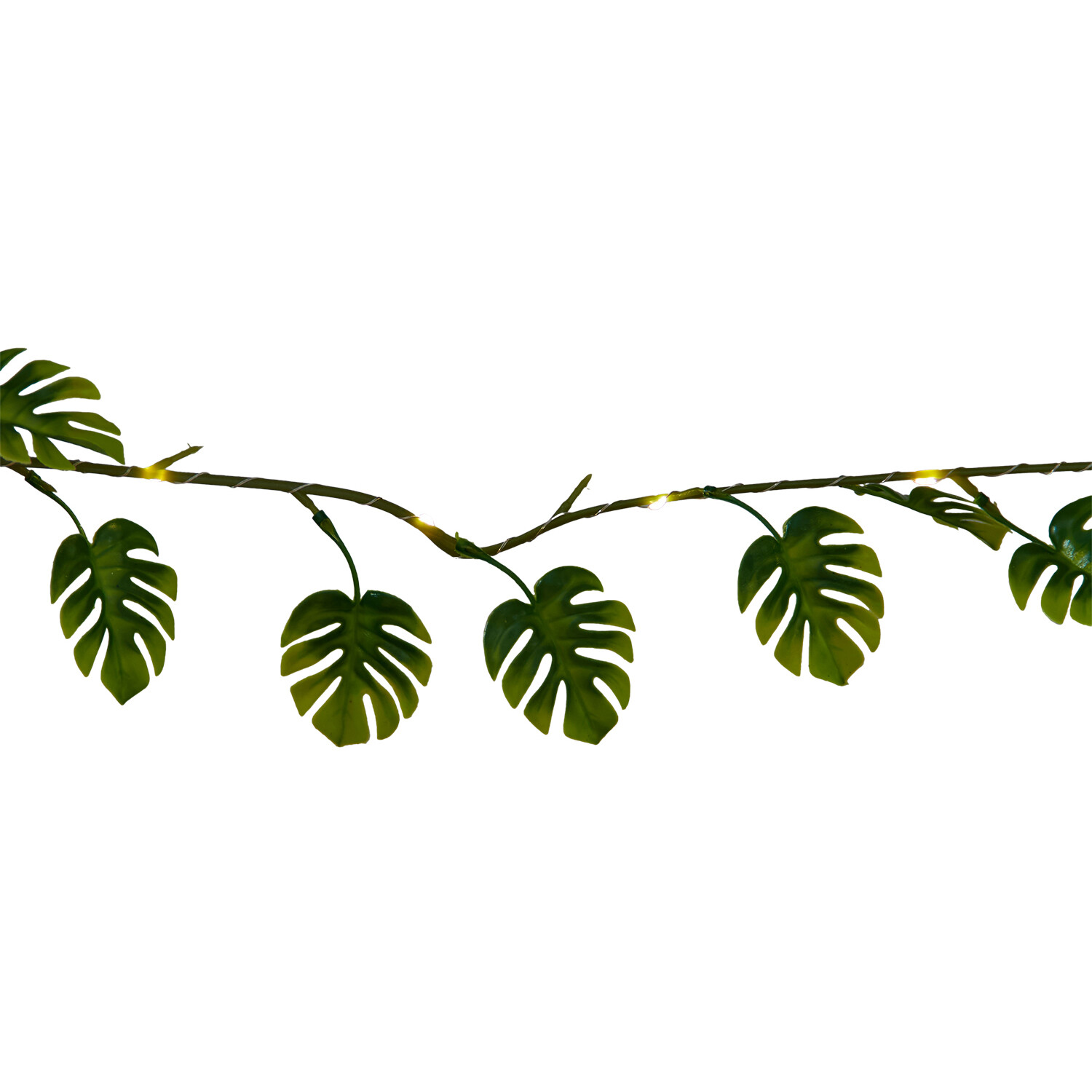 Green 20 LED Solar Palm Leaf Garland 3.7m Image 3