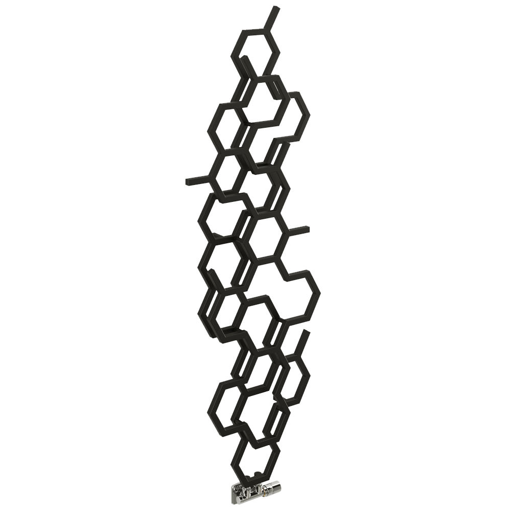 Terma Hex 1705 BTU Matt Black Radiator 1700 x 573mm Image 1