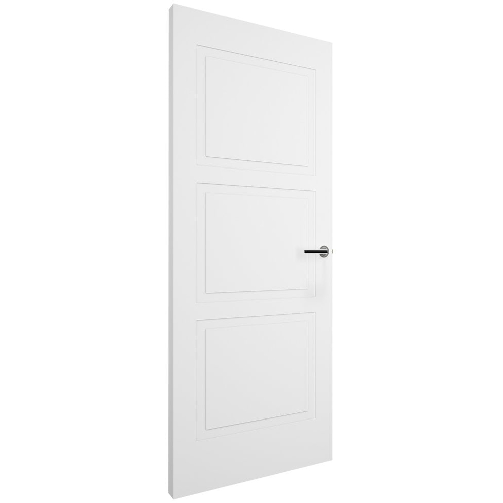 White Moulded Smooth Shallow Groove 3 Panel Internal Door 1981 x 762 x 35mm Image 3