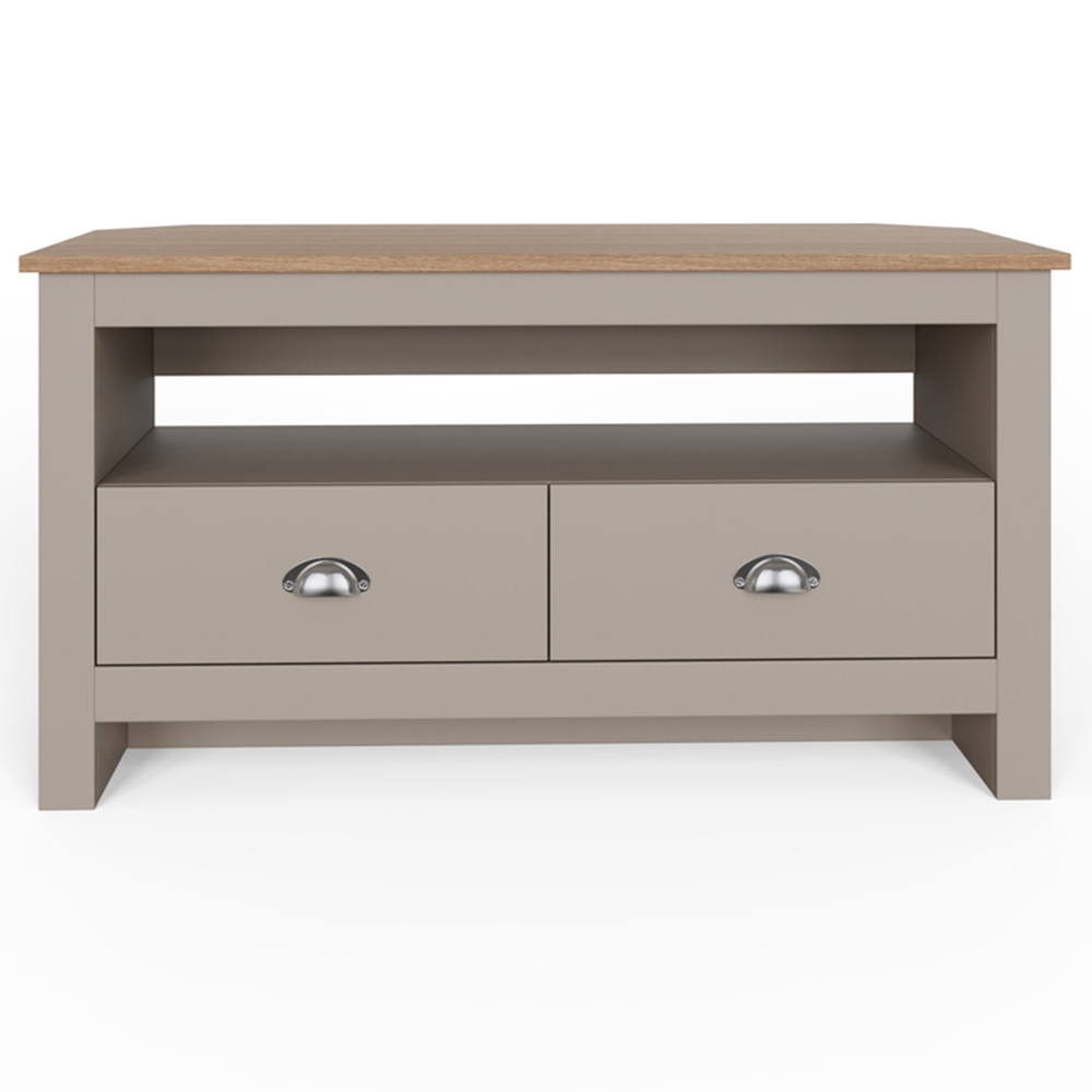 GFW Lancaster 2 Drawer Grey Corner TV Unit Image 2