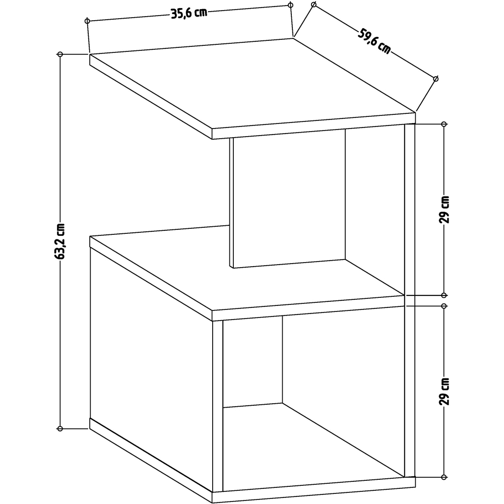 Decorotika Lermon 2 Shelf White Side Table Image 4
