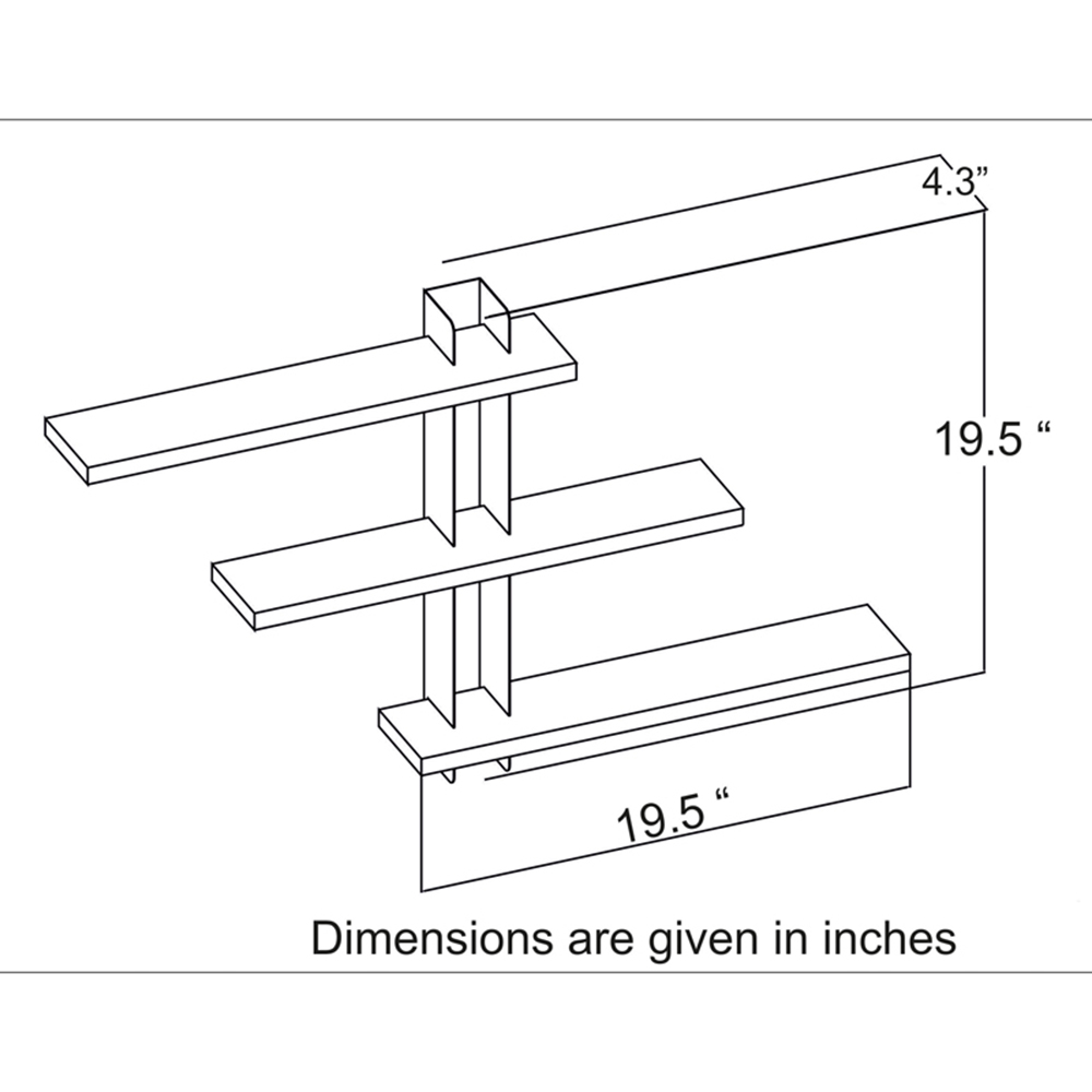 Decorotika Mita 3 Tier White and Gold Wall Mounted Shelf Image 9