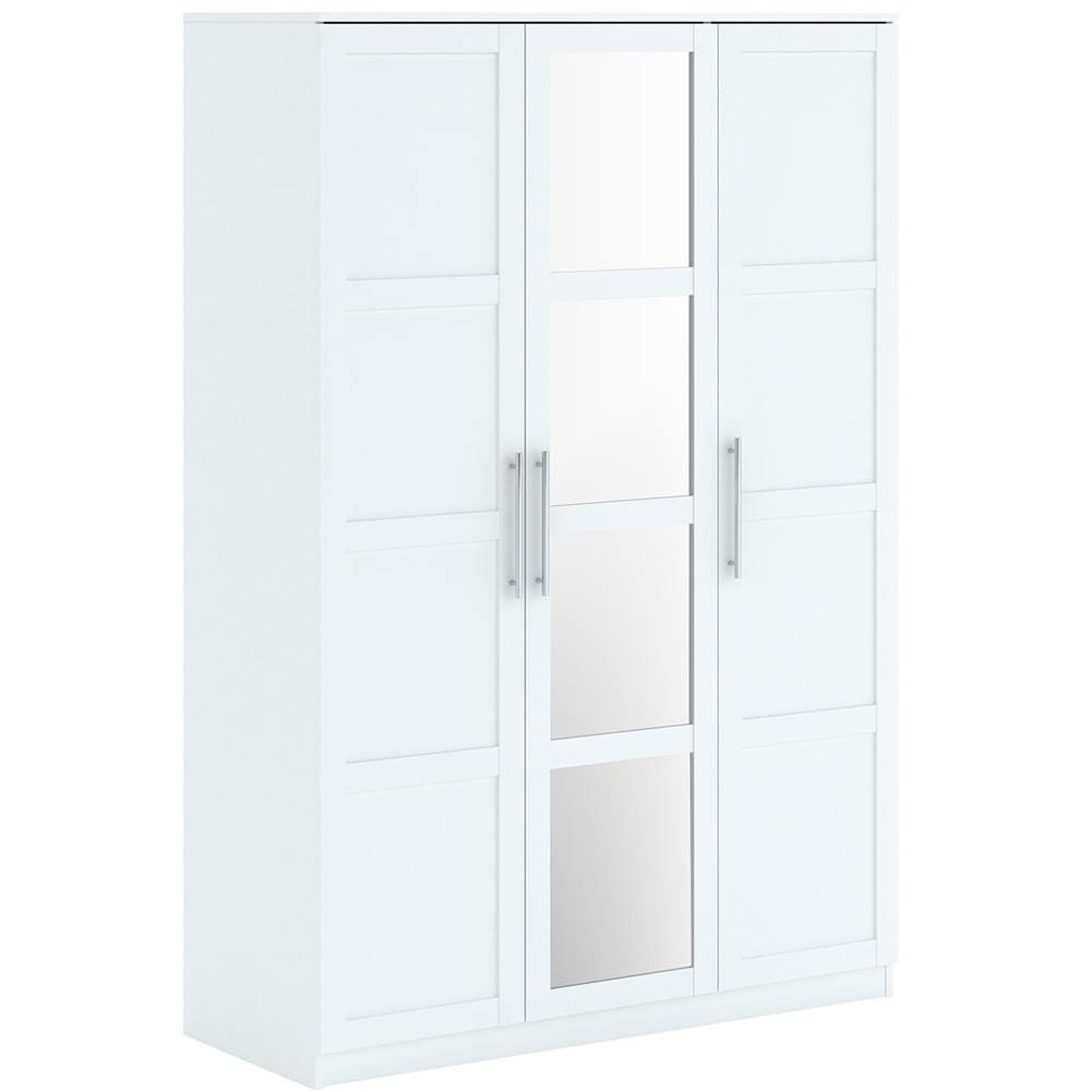 Finley 3 Door White Mirrored Wardrobe Image 2