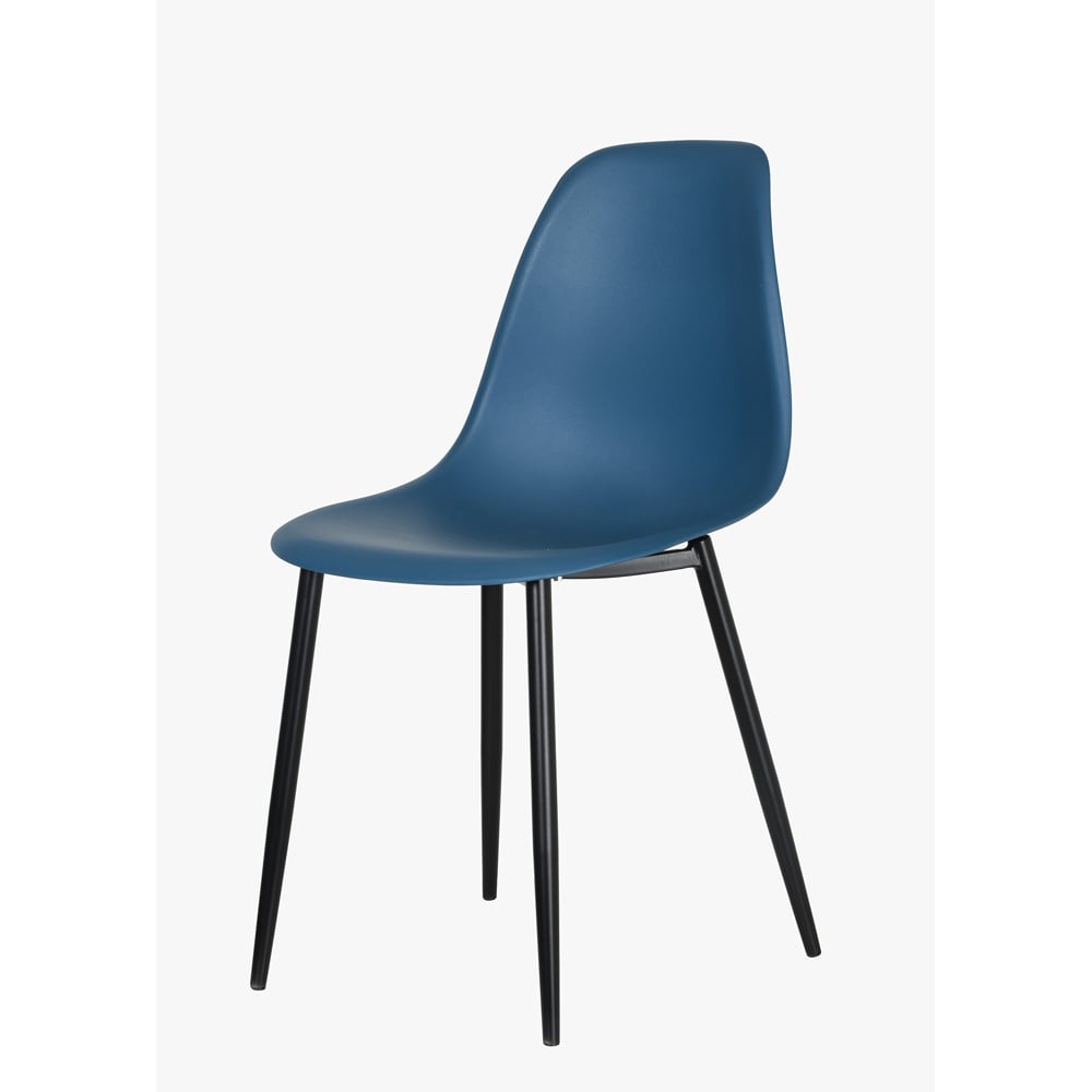 Core Products Aspen Set of 2 Blue and Black Curved Dining Chair Image 2