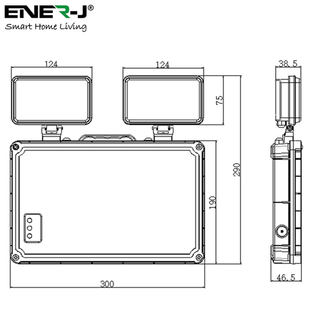 ENER-J 3W Emergency LED Twin Spot Light Image 4
