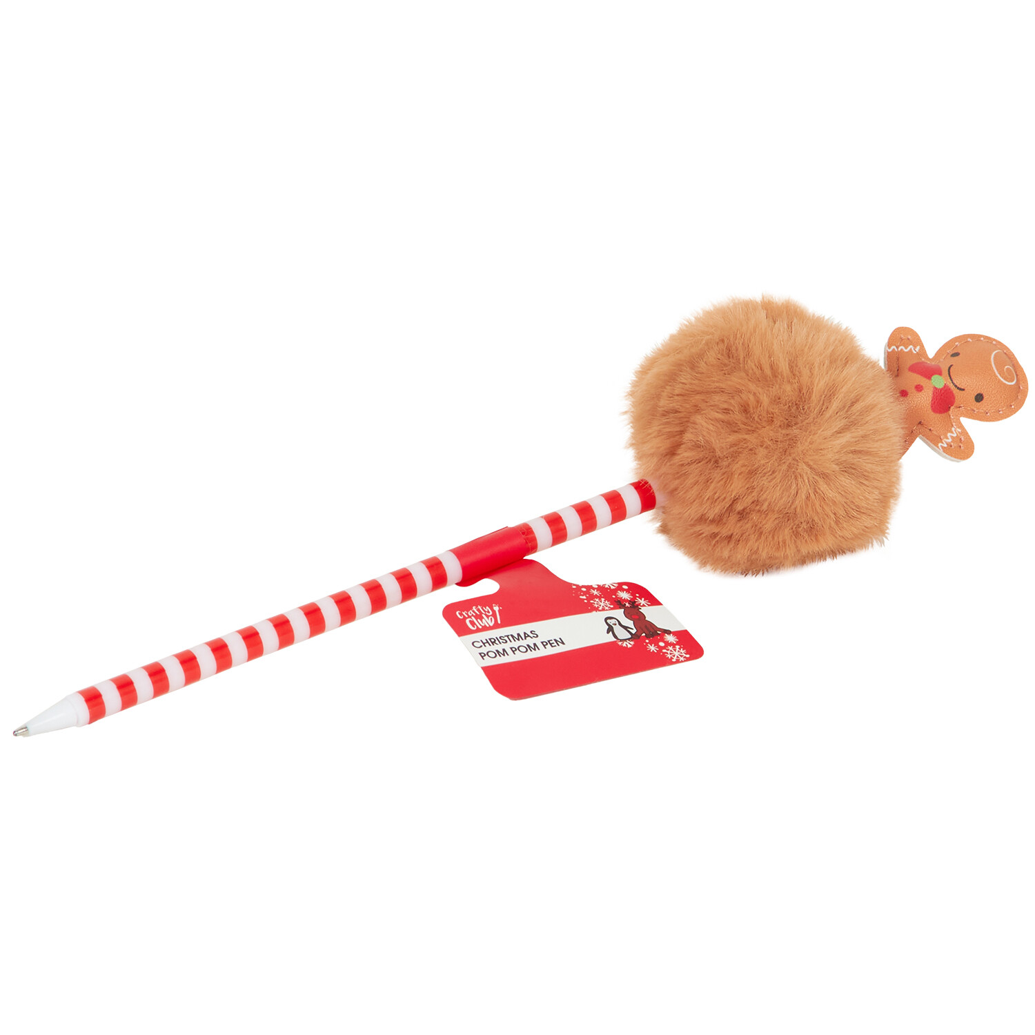 Gingerbread or Candy Cane Pom Pom Pen - Red or Brown Image 6