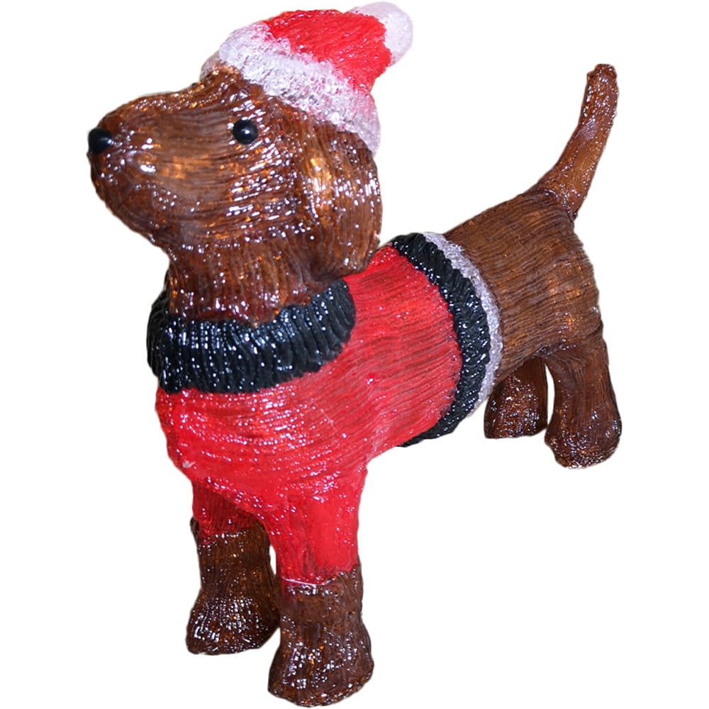 Samuel Alexander Ice White LEDs Acrylic Dachshund Christmas Decoration 36cm Image 2