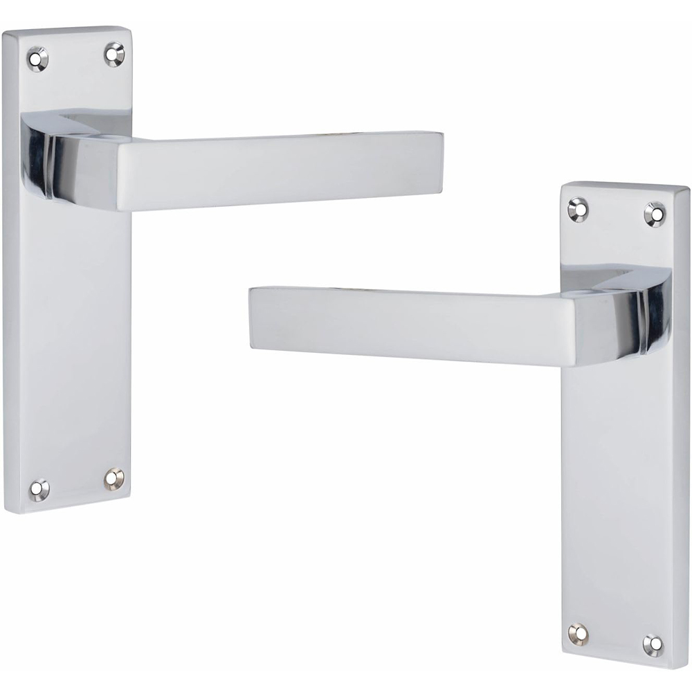 Golden Grace Silver Victorian Straight Delta Latch Door Handle with Hinge 150 x 40mm Image 3