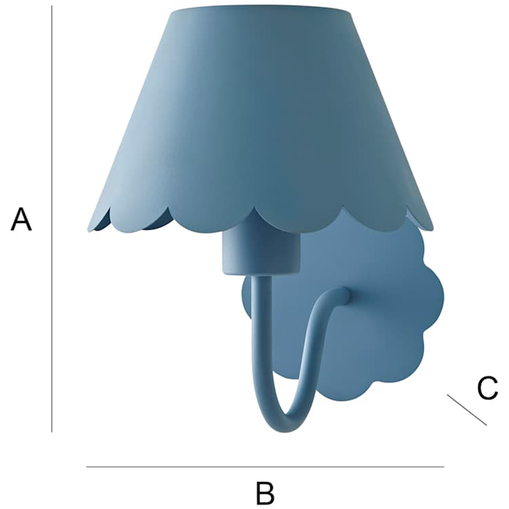 ValueLights Hallie Blue Scallop Rechargeable Wall Light Image 8