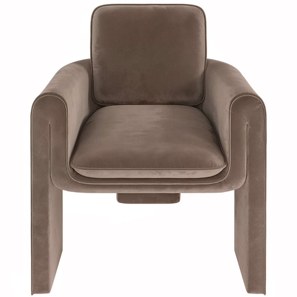 Solace+Co Dakota Chocolate Velvet Accent Chair Image 2