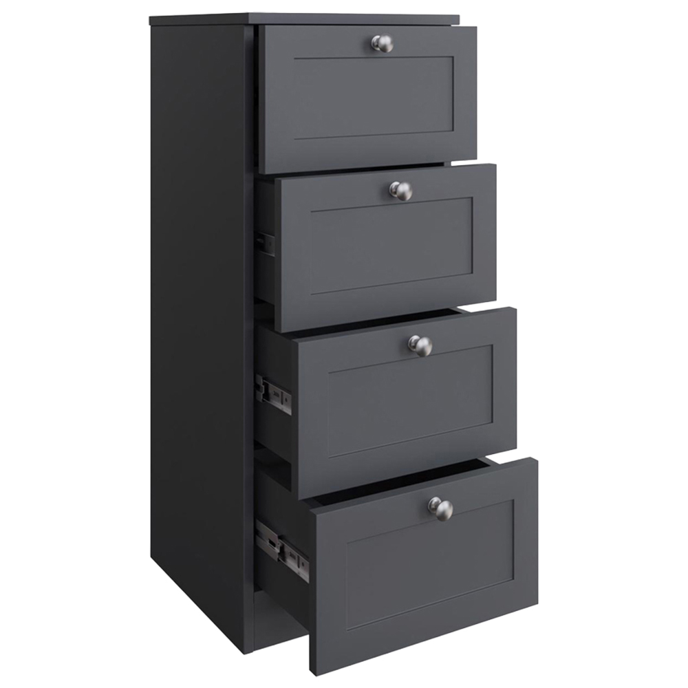 FWStyle Artus 4 Drawer Dark Grey Panelled Chest of Drawers Image 3