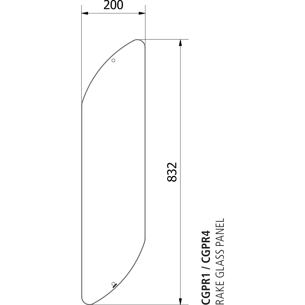 Blueprint Joinery Clarity Rake Pre-Cut Glass Panel with Chrome Clamps Image 4