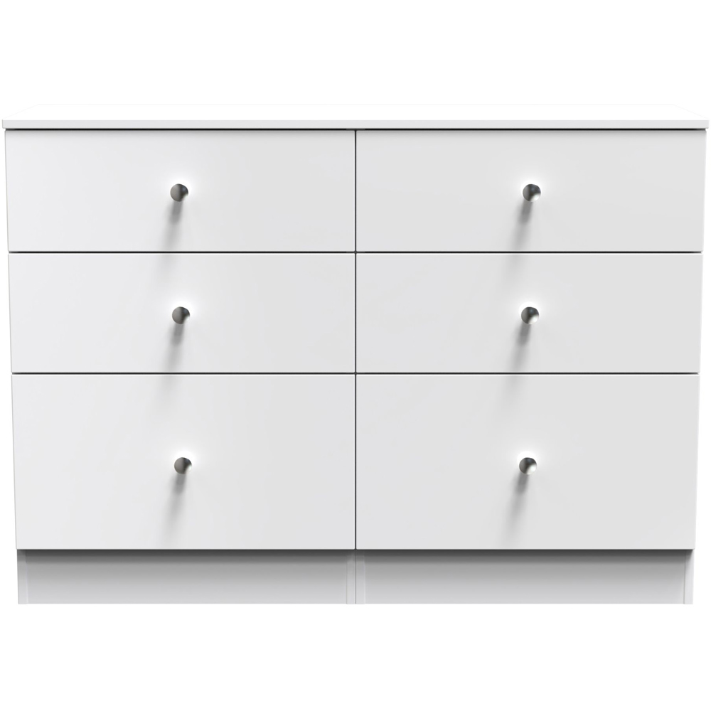 Crowndale Yarmouth 6 Drawer White Midi Chest Ready Assembled Image 2