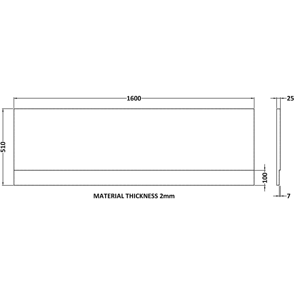 nuie White Front Panel 1600mm Image 2