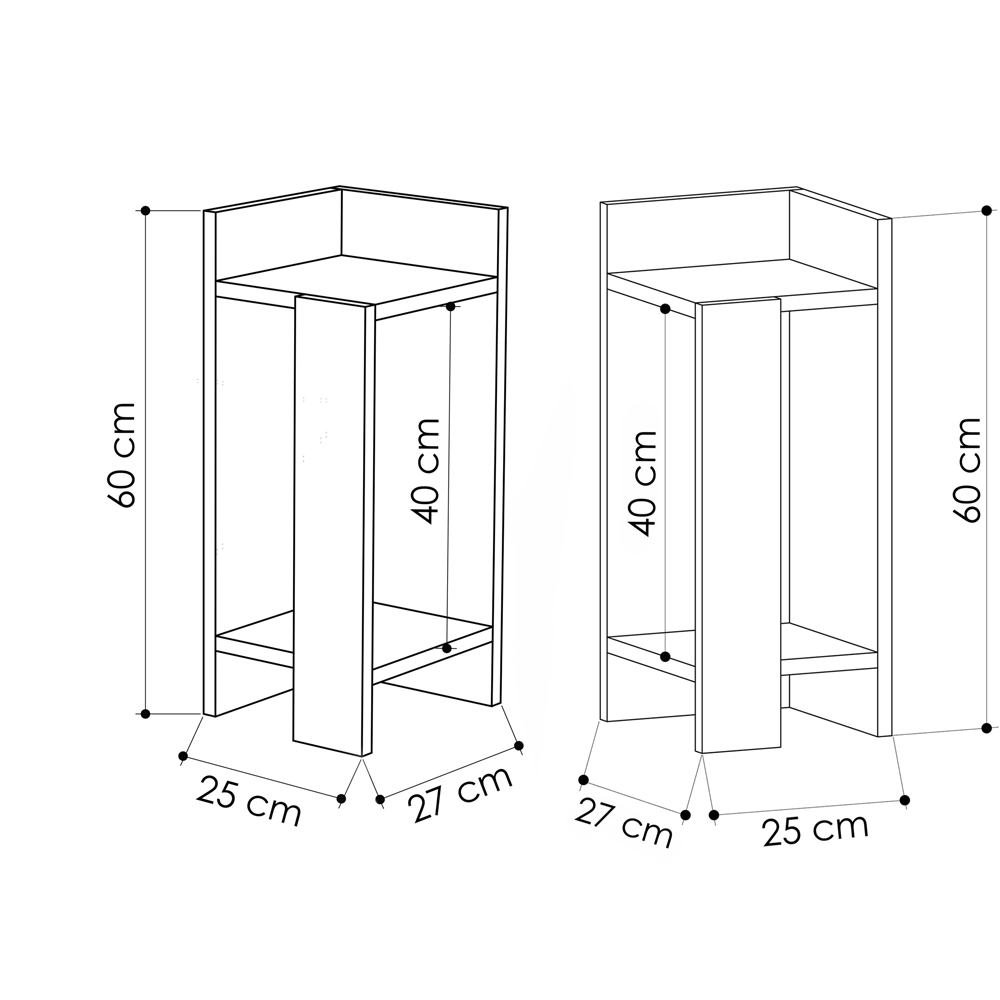Decortie Elos Single Shelf Oak Effect Bedside Table 2 Pack Image 5
