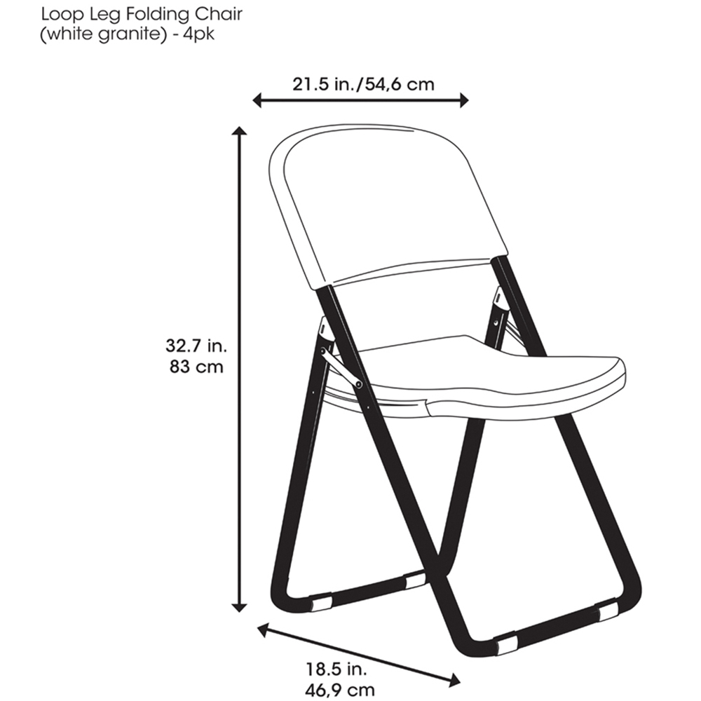 Lifetime Products Set of 4 Foldable Loop Leg Chair Image 9