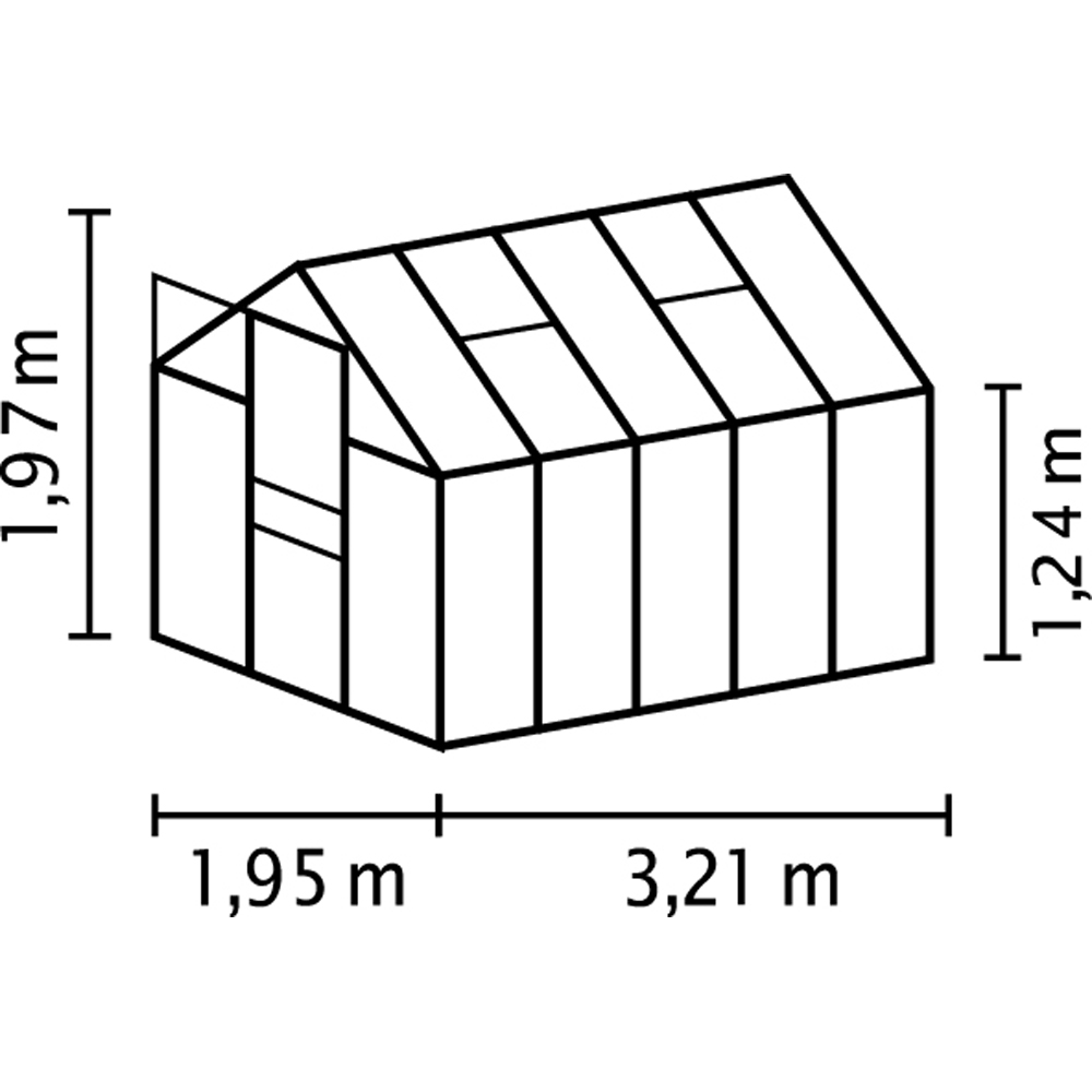 Vitavia Venus 6200 Green Aluminium Frame 6 x 10ft Horticultural Glass Greenhouse Image 4