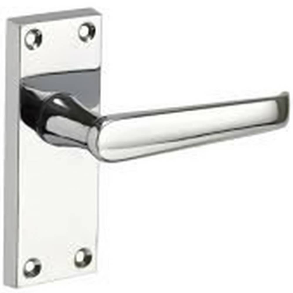 Golden Grace Polished Chrome Victorian Straight Lever Latch Door Handle Set 3 Pack Image 3