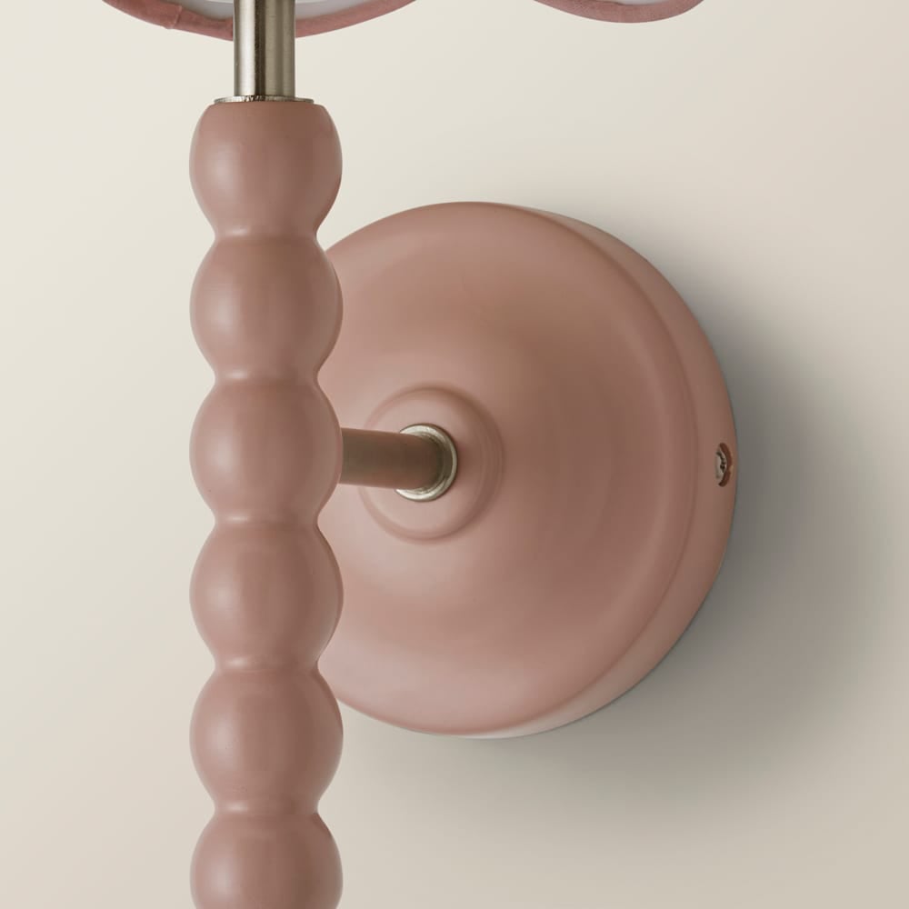 ValueLights Trim Scallop Shade Pink Bobbin LED Wall Light with Bulb 2 Pack Image 6