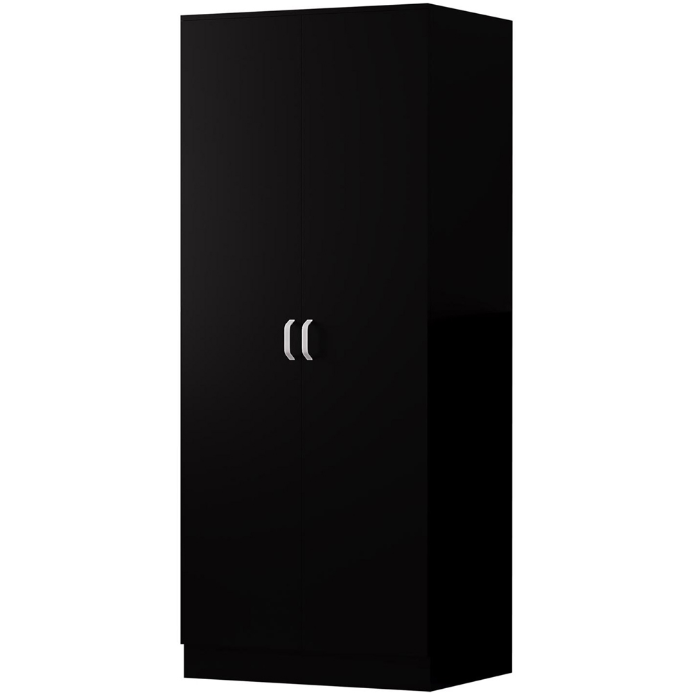 FWStyle Tunis 2 Door Matt Black Wardrobe Image 2