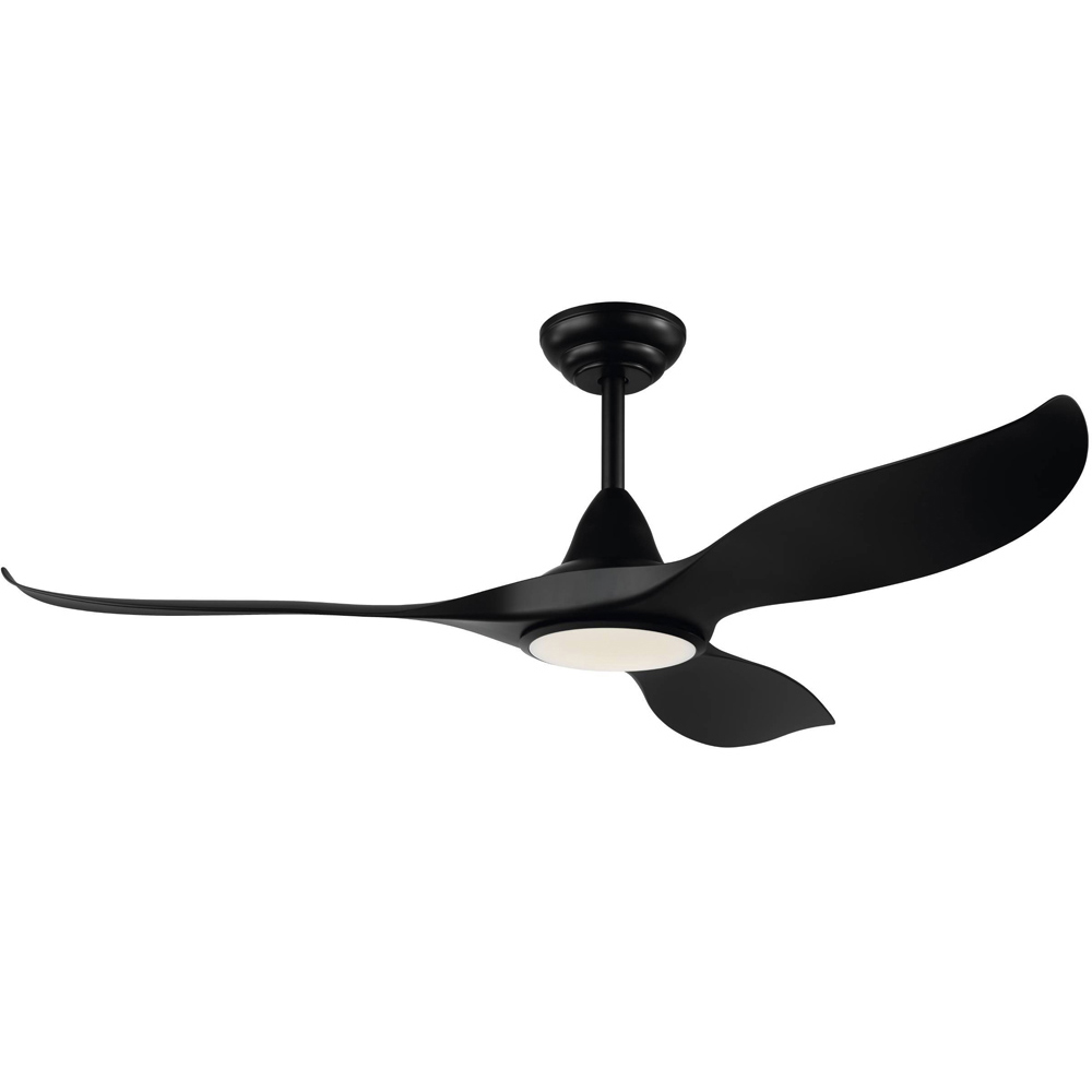 EGLO Cirali 52 Metal Black 5 Speed Lit Ceiling Fan Image 1