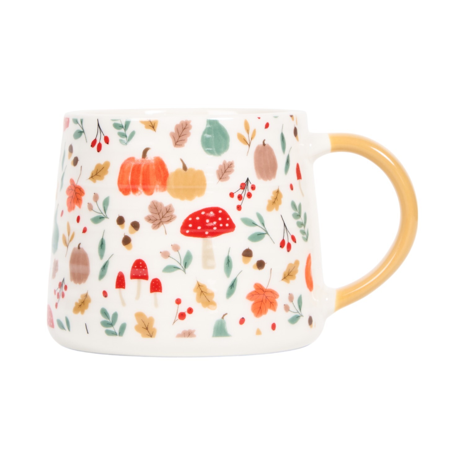 Autumn Design Print Ribbed Mug Cream Image 2
