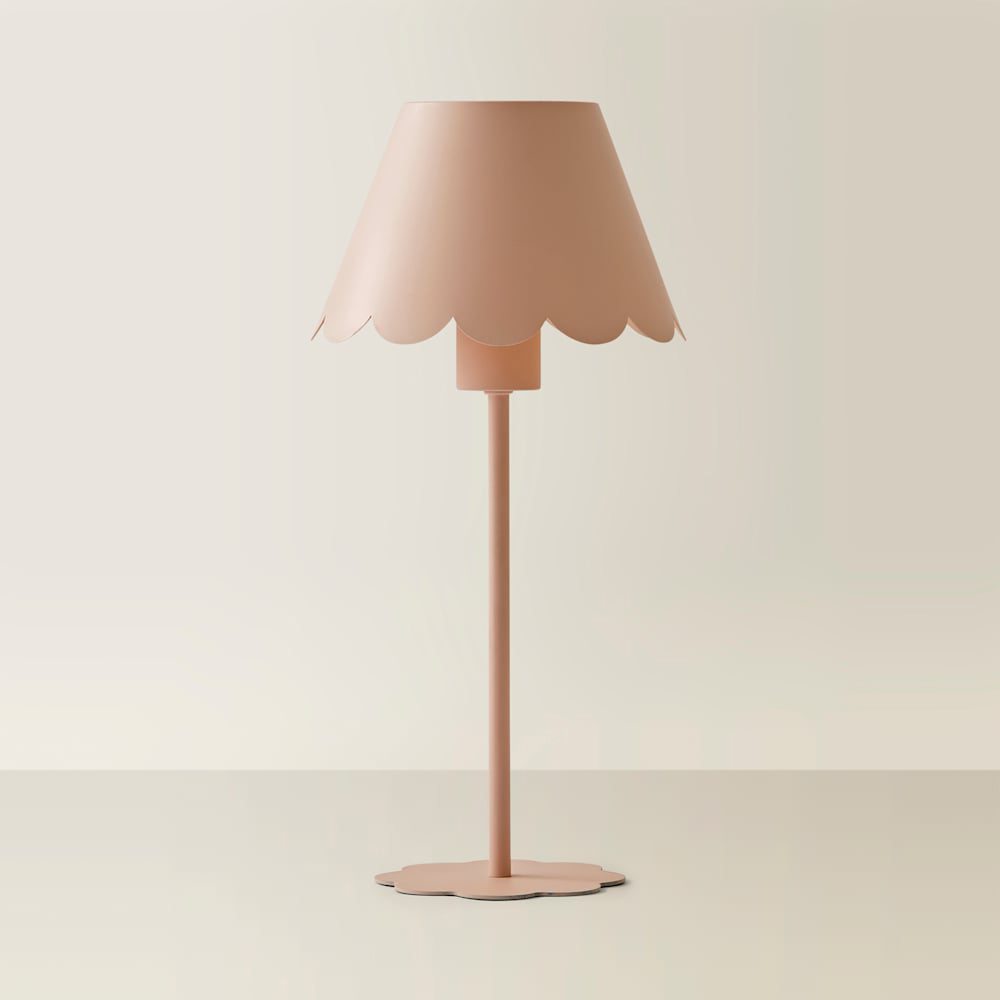 ValueLights Hattie Pink Scallop Rechargeable Table Lamp Image 3