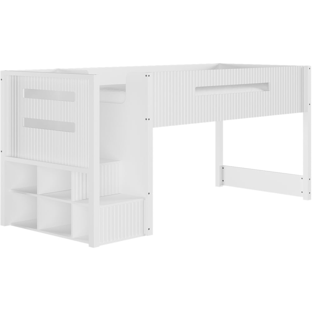 Flair Luca 3 Drawer White Ribbed Bed Frame Image 2