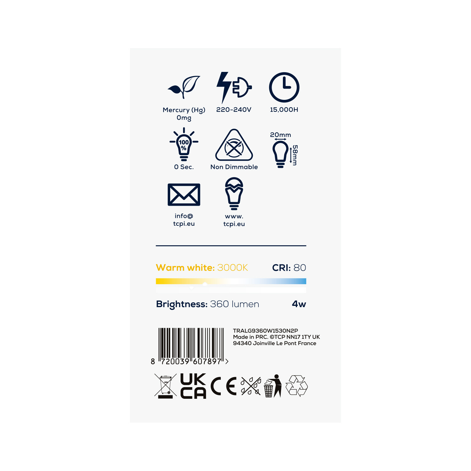 TCP G9 360L LED Bulb Warm White 2 Image 2